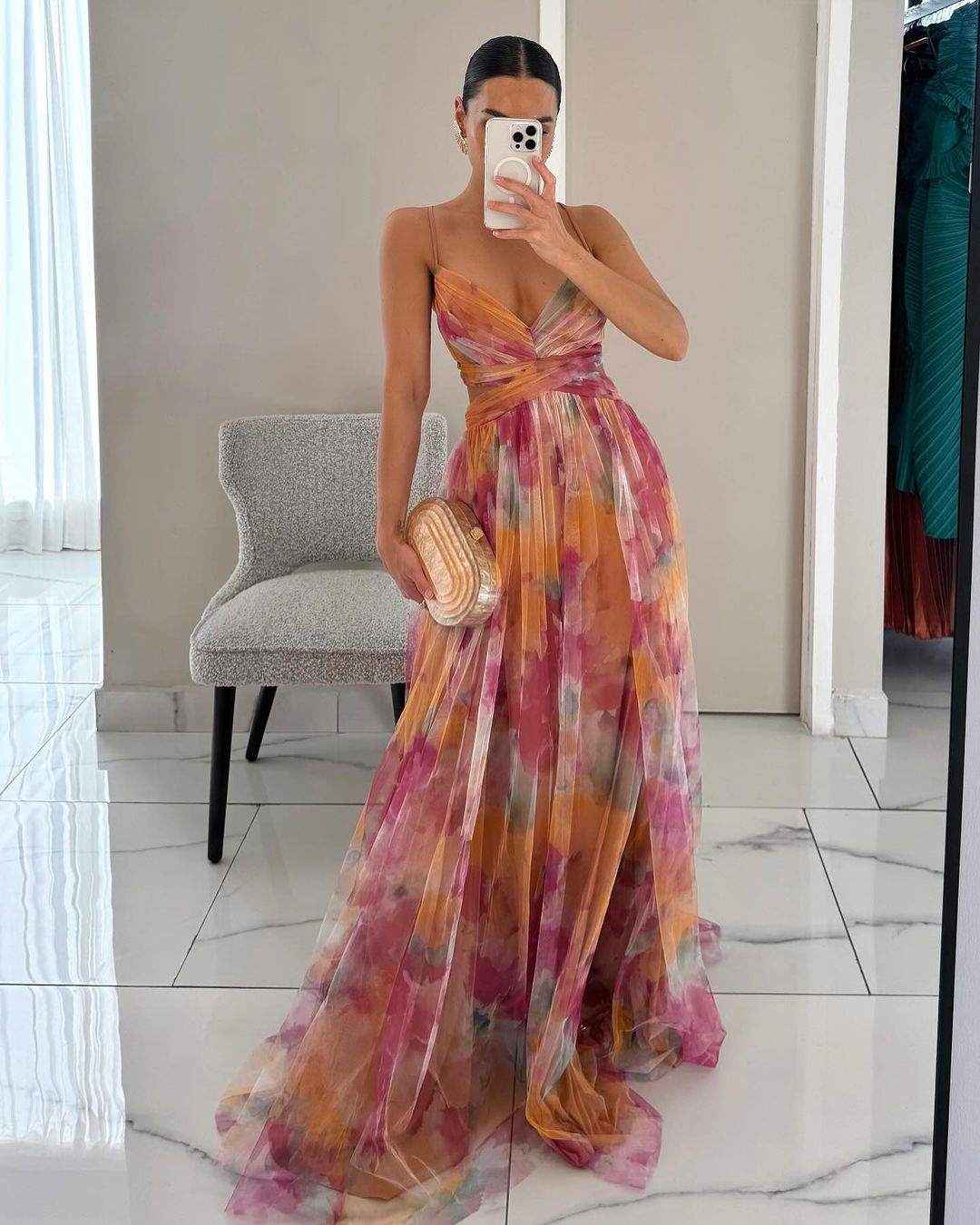 Giselle | Deslumbrante Vestido Maxi com Estampado Floral