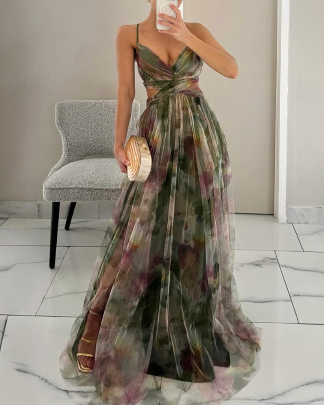 Giselle | Deslumbrante Vestido Maxi com Estampado Floral