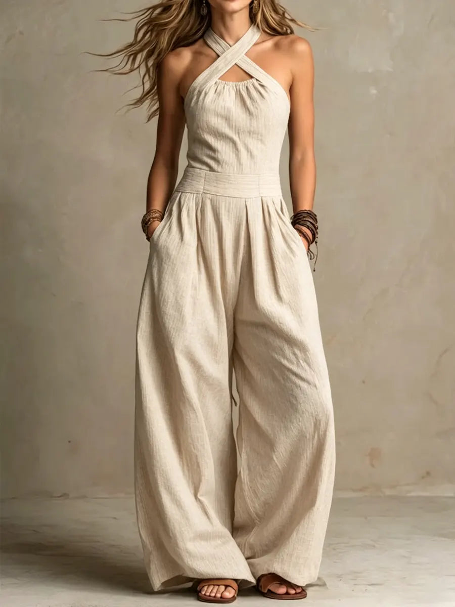 Bianca | Jumpsuit com Elegante Decote Cruzado